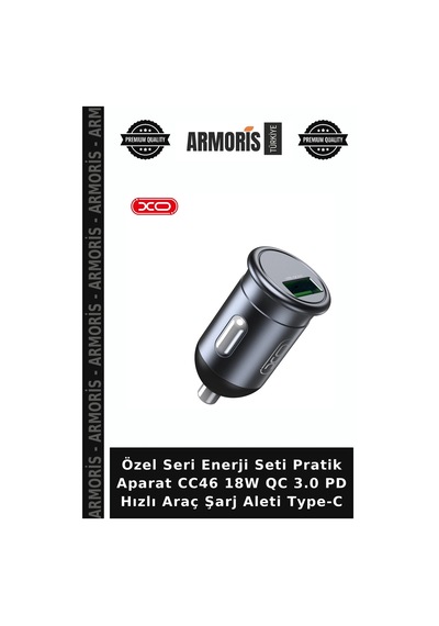 Özel Seri Enerji Seti Pratik Aparat Cc46 18w Qc 3.0 Pd Hızlı Araç Şarj Aleti Type-c