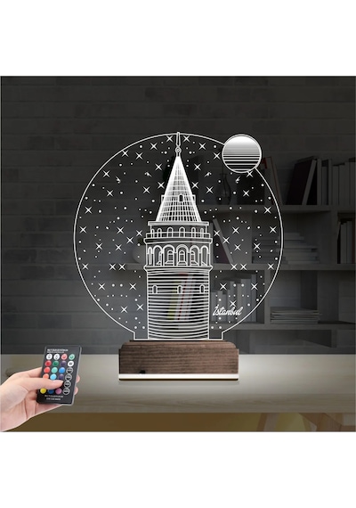 Luvivia Galata Kulesi 3d Lamba - Masa Gece Lambası Şeffaf