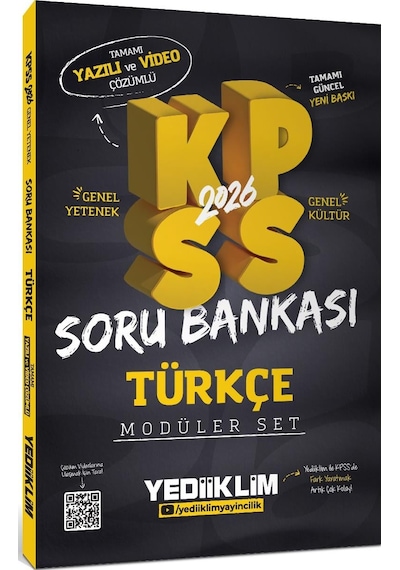Yediiklim Yayınları 2026 Kpss Gy-gk Tamamı Hem Yazılı Hem Video Çözümlü Modüler Set Soru Bankası 5 Kitap