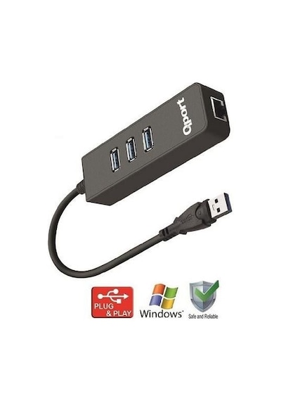 Qport Q-u3g Gigabit Usb 3.0 Ethernet Çoklayıcı Hub-211514