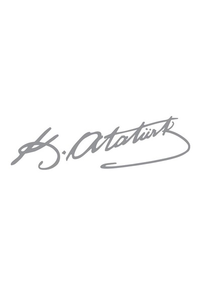 Mustafa Kemal Atatürk İmzalı Mini Sticker Etiket Modeli 12cm