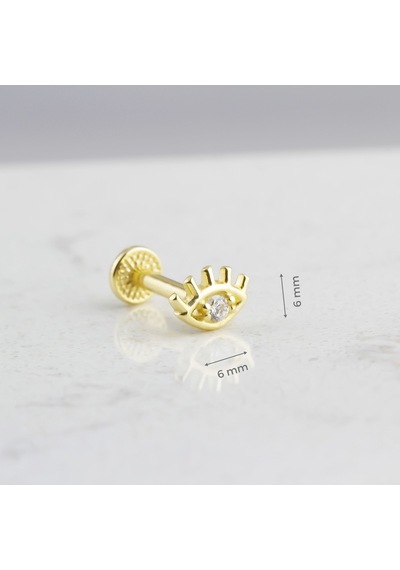 Glorria Altın Göz Tragus Piercing Çok Renkli