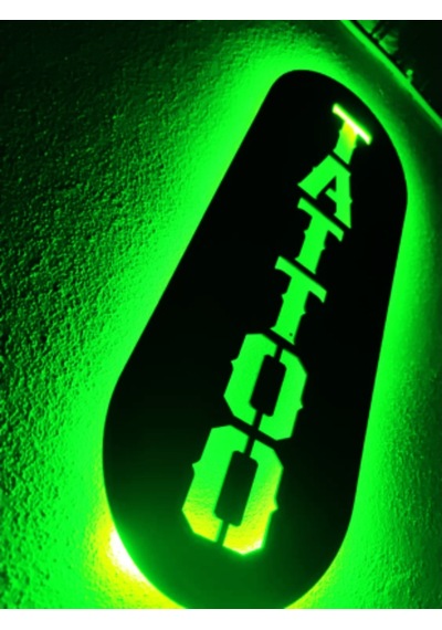 Tattoo Dövme Led Işıklı Ahşap Tablo Tabela (540026509)