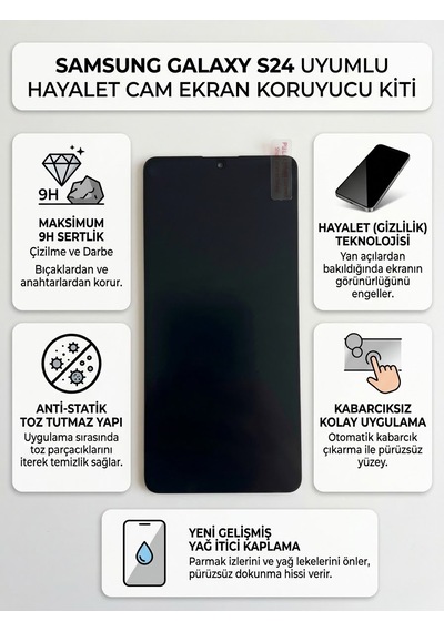 Samsung Galaxy S24 Uyumlu Hayalet Ekran Koruyucu Cam