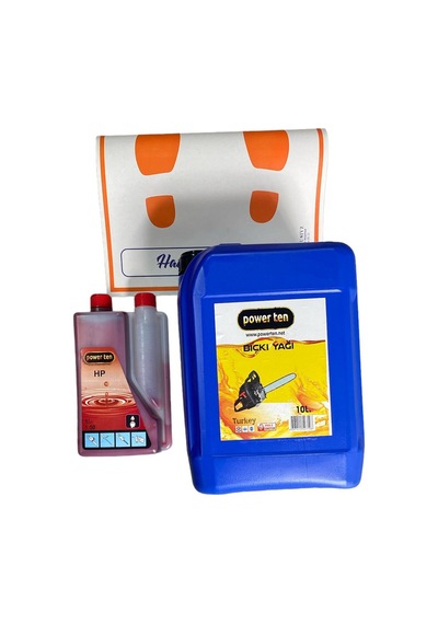 Powerten Bıçkı Testere Yağı 10 LT + 1 LT Ölçekli 2T Bıçkı Makine Yağı