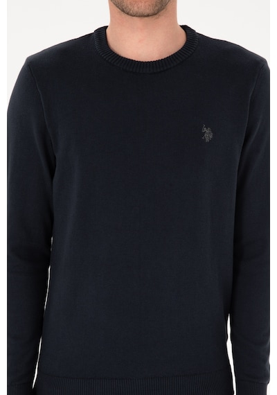 U.S. Polo Assn. Erkek Slim Fit Bisiklet Yaka Lacivert Basic Kazak 50313713-VR033
