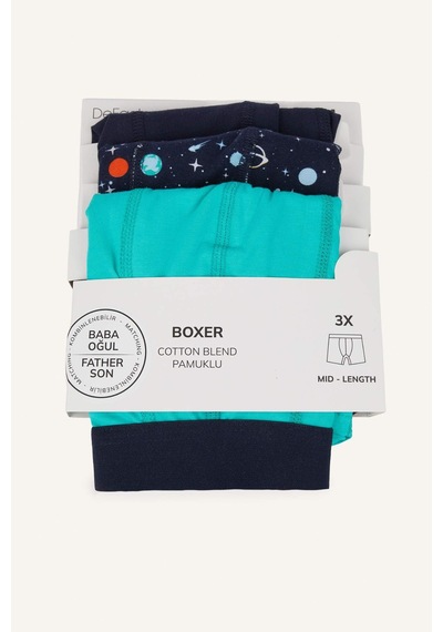Defacto Regular Fıt Desenli 3lü Boxer E3364ax26spnv135 Lacivert-nv135