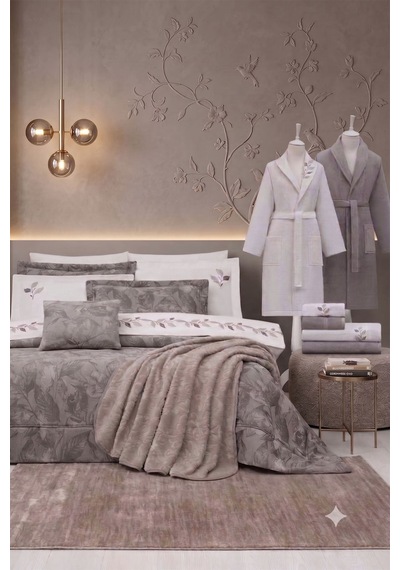 Özdilek Leaf Scape Çeyiz Seti 17 Parça - Bej