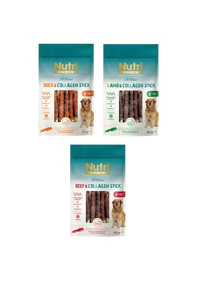 Nutri Canin 3 Çeşit Karma Sargılı Kolajen Çubuk Tahılsız Köpek Et Ödülü 80 G X 3 Adet