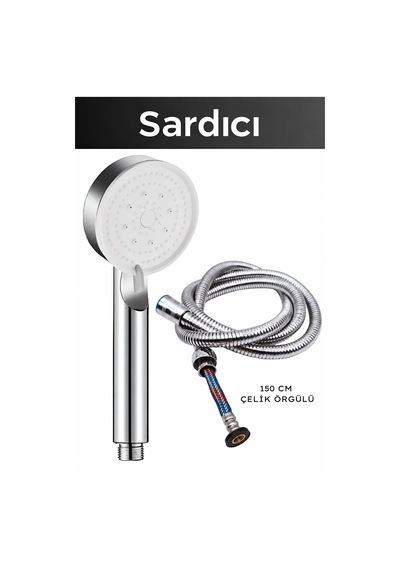 Sardıcı 5 Fonksiyonlu Krom Duş Başlığı Ve 150 Cm Çelik Örgülü Hortum