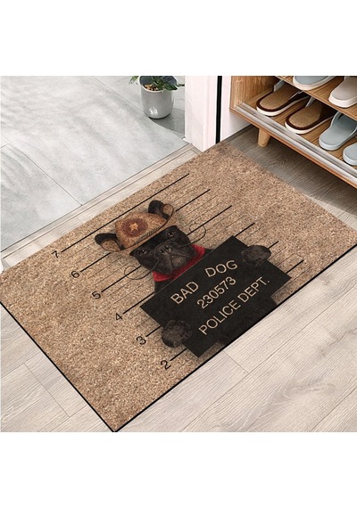 Tr Kapı Önü Paspası - Modern Ve Şık Kapı Paspası Ev, Ofis Ve Dış Mekân Kullanımı İçin Bad Dog 45x65 Genel