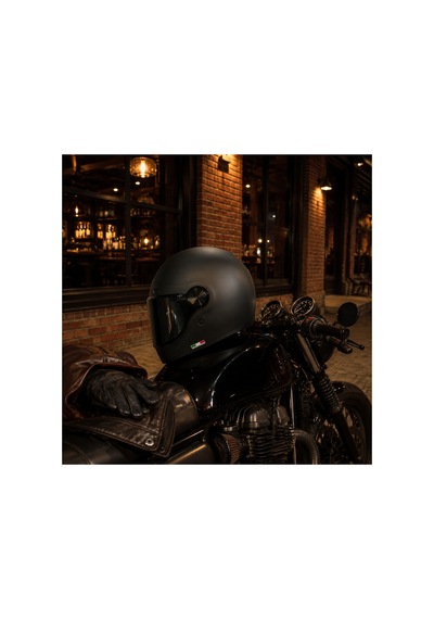 Sway V6 Full Face Retro Kask Siyah Vizör