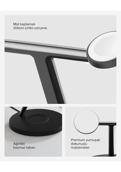 Tr'ü 1 Arada Qi2 Şarj Cihazı Magsafe Uyumlu Kablosuz Şarj Istasyonu 16 Serisi Kaymaz Tabanlı Airpods Için Qi2 Kabl