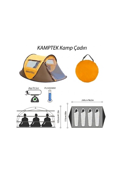 Kamptek 3 Parça Kamp Seti - Otomatik Pop-up Kamp Çadırı & 2 Adet Katlanır Kamp Sandalyesi Taşıma Çantalı Set Kamp Seti 220 120 90 Mavi Kamptek 3 Parça Kamp Seti - Otomatik Pop-up Kamp Çadırı & 2 Adet Katlanır Kamp Sandalyesi Taşıma Çantalı Set Kamp Seti 220 120 90 Mavi