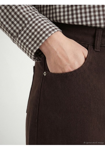 Lcw Modest Kahverengi Barrel Fit Kadın Jean Pantolon