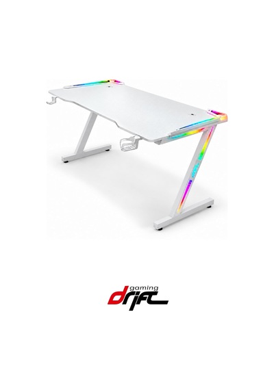 Aura White Rgb Led'li Beyaz Oyuncu Masası 120 60 Cm Çok Renkli