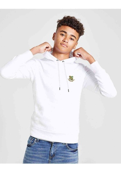 Tshirthane Hp Crest 8 Baskılı Unisex Çocuk Kapüşonlu Beyaz Sweatshirt Beyaz