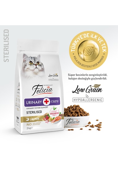 Felicia Light Sterilised Düşük Tahıllı Somonlu Kısırlaştırılmış Yetişkin Kedi Maması 2 KG