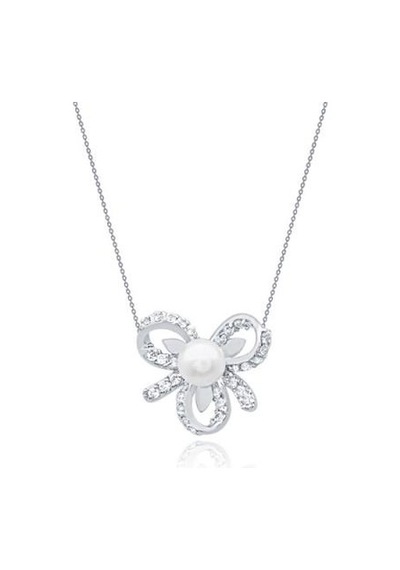 Diamond Line-Gülaylar - Beyaz Altın 14 Ayar Inci Kolye N11.24925
