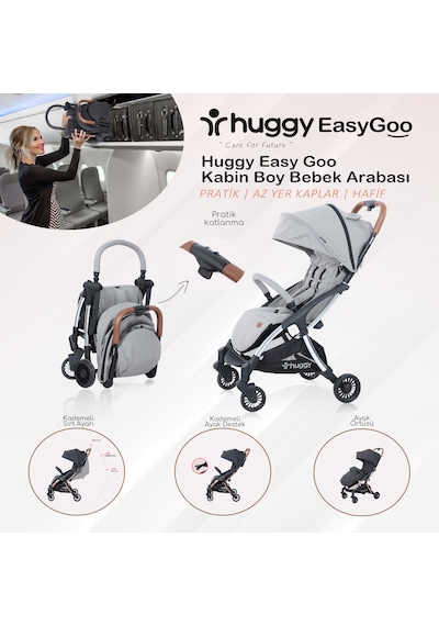 Huggy Easy Go Kabin Boy Otomatik Katlanır Bebek Arabası