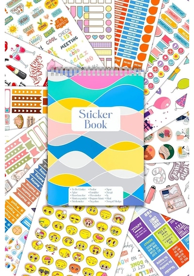 Sticker Defteri 900+ Adet My Dıy - Planner,ajanda, Günlük, Planlayıcı, Bullet Journal, Scrapboo 1