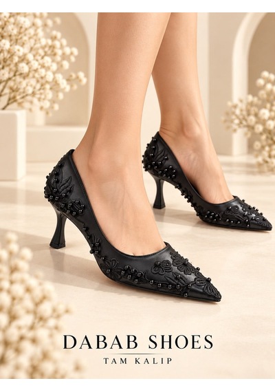 Dabab Shoes Vıanel Kadın Siyah Çiçek Nakışlı İnci İşlemeli Sivri Burun 7 Cm Kadeh Topuklu Abiye Stiletto Ayakkabı Dabab Shoes Vıanel Kadın Siyah Çiçek Nakışlı İnci İşlemeli Sivri Burun 7 Cm Kadeh Topuklu Abiye Stiletto Ayakkabı