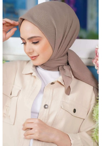 Melodi Scarf Kadın Tesettür Mio Caz Eşarp Hijab Vizon Vizon