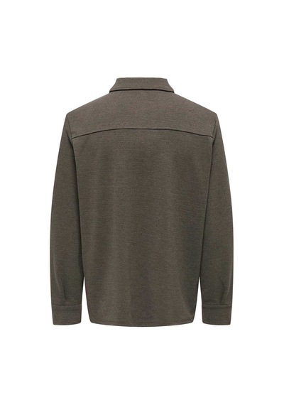 Only & Sons Erkek Onsnewkodyl Çift Cep Detaylı Uzun Kol Gömlek 22021279 Kahverengi