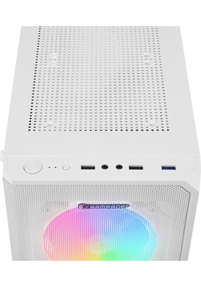 Rampage Helıos Mesh 550w 80+ Temperli Cam Rainbow Beyaz Atx Mid Tower Gaming Kasa