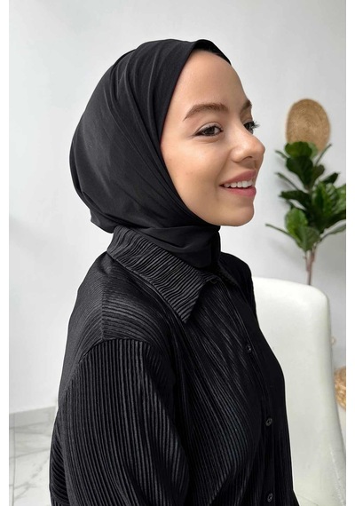 Kahijab Çıtçıtlı Bone - Siyah - Standart Siyah