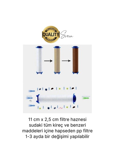 Premium 5 Fonksiyonlu Filtreli Değişebilen Masajlı Yüksek Basınçlı Arıtmalı Banyo Duş Telefonu Standart Diğer