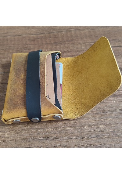 Sumerian Leather Craft Deri Cüzdan Kadın Cat Sarısı Sarı