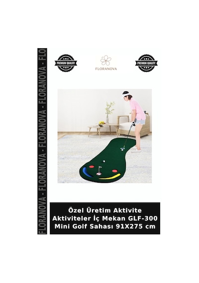 Özel Üretim Aktivite Aktiviteler İç Mekan Glf-300 Mini Golf Sahası 91x275 Cm Çok Renkli
