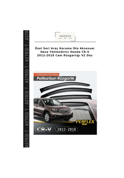 Özel Seri Araç Koruma Oto Aksesuar Hava Yönlendirici Honda Cr-v 2012-2018 Cam Rüzgarlığı V2 Düz