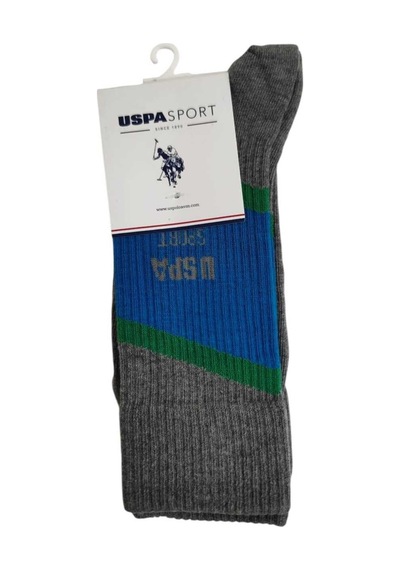 U.S. Polo Assn. Erkek 2'li Çorap Sıpela Gri Melanj