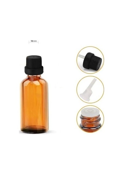 20ml Kahvrengi Şişe, İçten Damlalıklı Kapak,24 Adet Siyah Damlatmalı Kapak, Esans Şişesi, Boş Şişe, Aroma Şişesi Diğer