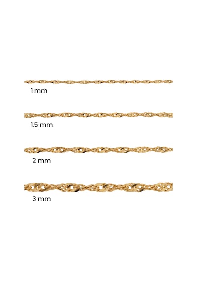 Singapur Zincir 14 Ayar Altın 3 Mm