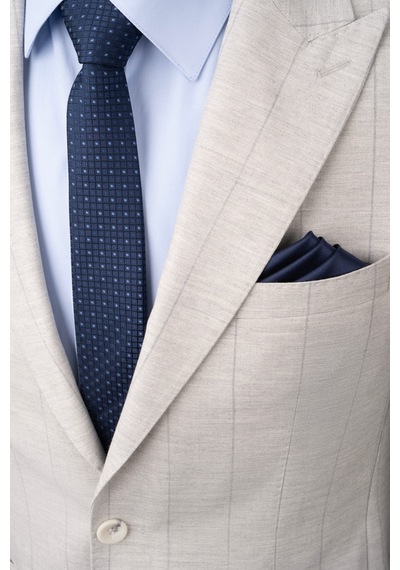 Hatemoğlu Gri Slim Fit Çizgili Sivri Yaka Keten Casual Takım Elbise Hatemoğlu Gri Slim Fit Çizgili Sivri Yaka Keten Casual Takım Elbise