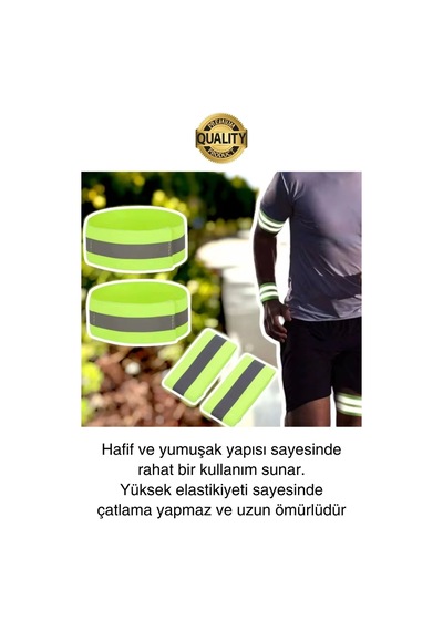 Yeşil Reflektör El Ayak Kol Bant Yansıtıcı Bandı İş Güvenliği Görünürlük Koşu Yürüyüş Bisiklet