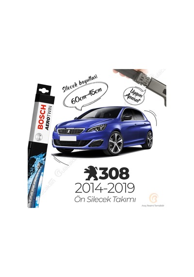 Peugeot 308 Muz Silecek Takımı 2014-2019 Bosch Aerotwin