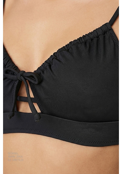 Penti Siyah Front Opening Bikini Üstü