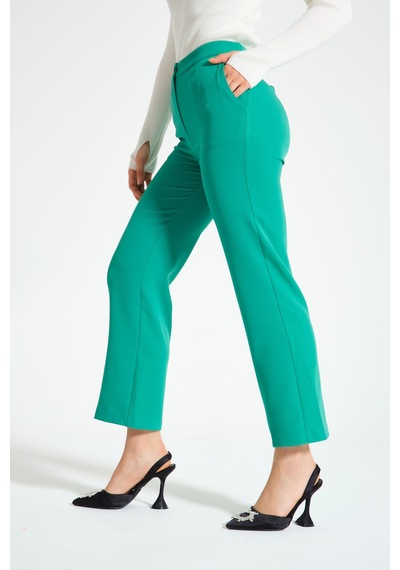 Mizalle Double Basic Yeşil Pantolon Yeşil