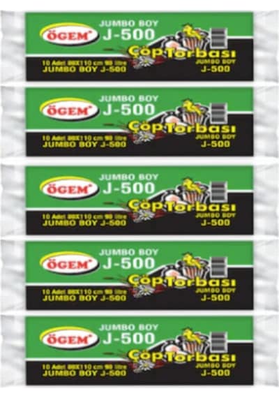 Ögem Jumbo Çöp Poşeti Çöp Torbası 80X100 Kalın Siyah 5 Rulo 50 Adet Ögem Jumbo Çöp Poşeti Çöp Torbası 80X100 Kalın Siyah 5 Rulo 50 Adet