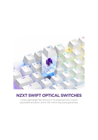 İşlev 2 Kb-001nw-us Tam Boy Optik Oyun Klavyesi 8k Yoklama Hızı Doğrusal Optik Anahtarlar Ayarlanabilir Çalıştırma Çift Atışlı Pbt Tuş Kapakları Rgb Çalışırken Değiştirilebilir