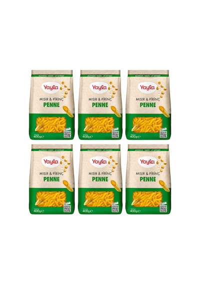 Yayla Glutensiz Mısır & Pirinç Penne Makarna 400 Gr X 6 Lı Avantaj Paketi Vegan