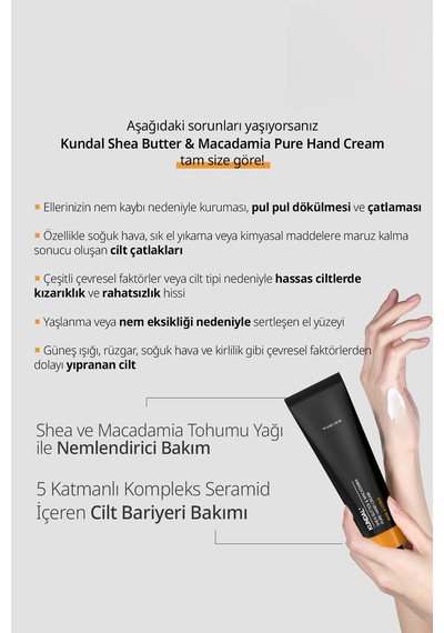 Besleyici El Kremi Kundal Shea Butter & Macadamia Pure Hand Cream Aroma Edition 50ml Basil & Citrus