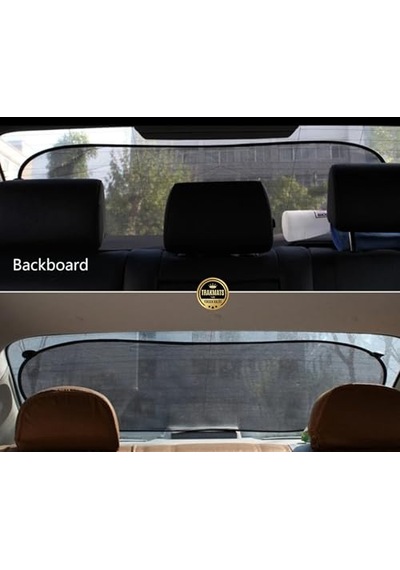 Trakmats Opel Corsa D 2006-2014 İle Uyumlu Oto Arka Cam Güneşlik, Oval Tül Vantuzlu, 100x50 Cm, Siyah