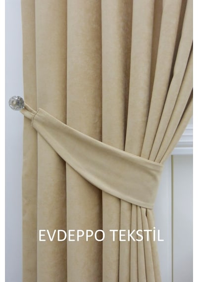 Taç Soft Krem Fon Perde Krem