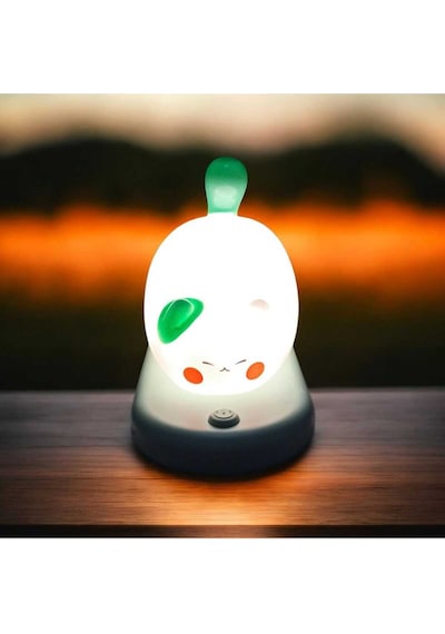 Dokunmatik Sevimli Pati Kedi Modelli Usb Şarjlı Led Karikatür Silikon Gece-masa Lambası Yeşil