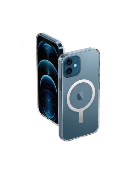 Iphone 12 Mini Uyumlu Kılıf Magsafe Wireless Şarj Destekli Şeffaf K Magnetic Crystal Case Beyaz